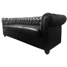 Диван "Честерфилд", 3х местный, экокожа черный - фото 121368490