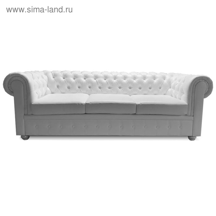 Диван "Честерфилд", 3х местный, экокожа белый - Фото 1