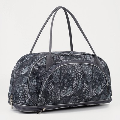 Сумка дорожная на молнии, с увеличением, наружный карман, цвет чёрный