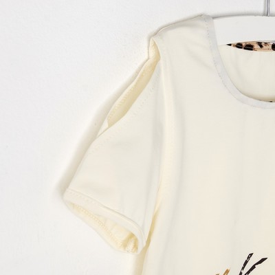 Комплект для девочки (футболка, лосины), цвет белый/леопард, рост 122 см