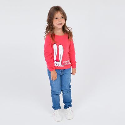 Свитшот для девочки, цвет коралловый, рост 110