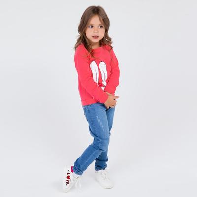 Свитшот для девочки, цвет коралловый, рост 110
