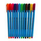 Набор ручек шариковых 12 цветов, корпус треугольный, блистер - Фото 4