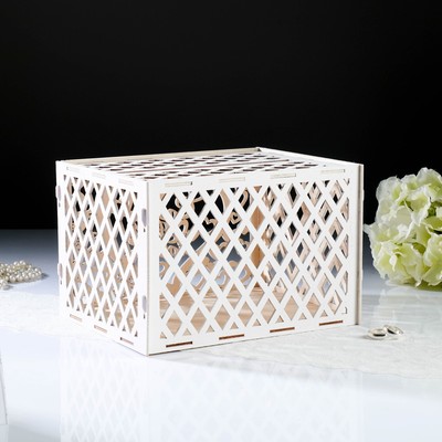 Свадебный банк "Совет да любовь", белый, сборный, 24х19,5х17 см