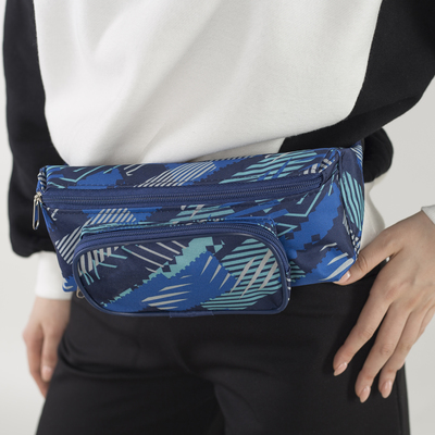 Сумка поясная, отдел на молнии, наружный карман, цвет синий
