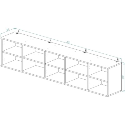 Полка навесная П-39 РИВЬЕРА 450х2030х320 Ясень Шимо Светлый