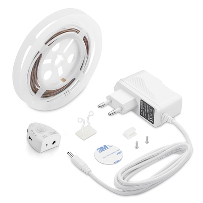 Комплект светодиодной ленты Apeyron Electrics 1.2 м, IP65, SMD2835, 30 LED/м, 12 В, 3000К, датчик движения