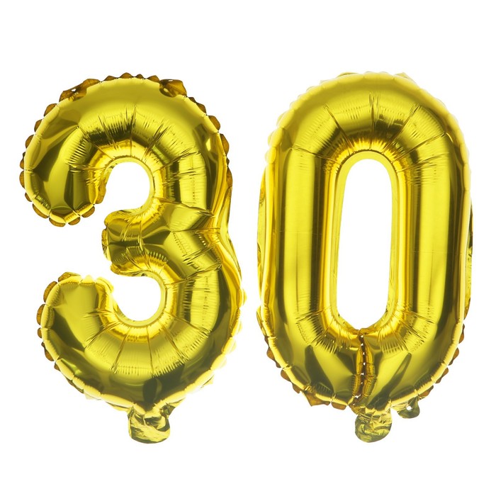 Воздушные шары фольгированные 16" «30 лет», цифры - Фото 1