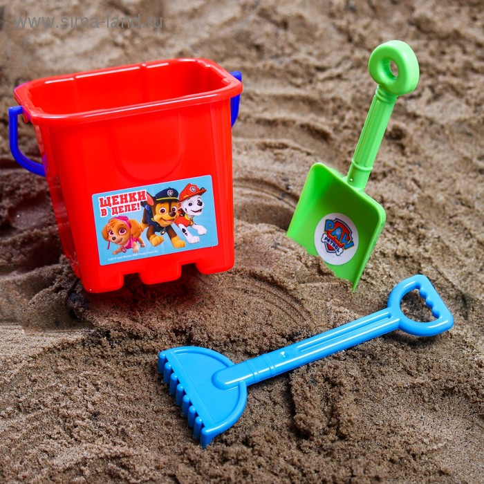 Набор для игры в песке: ведро, совок, грабли, PAW PATROL Цвет МИКС, 530 мл - Фото 1