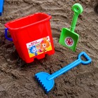 Набор для игры в песке: ведро-крепость, лопата, грабли,ФИКСИКИ цвет МИКС, 530 мл - Фото 3