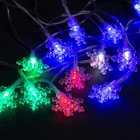 УЦЕНКА Гирлянда «Нить» 3 м с насадками «Снежинки малые», IP20, прозрачная нить, 20 LED, свечение мульти (RG/RB), мигание, USB - Фото 5