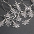 УЦЕНКА Гирлянда «Нить» 3 м с насадками «Снежинки малые», IP20, прозрачная нить, 20 LED, свечение мульти (RG/RB), мигание, USB - Фото 6