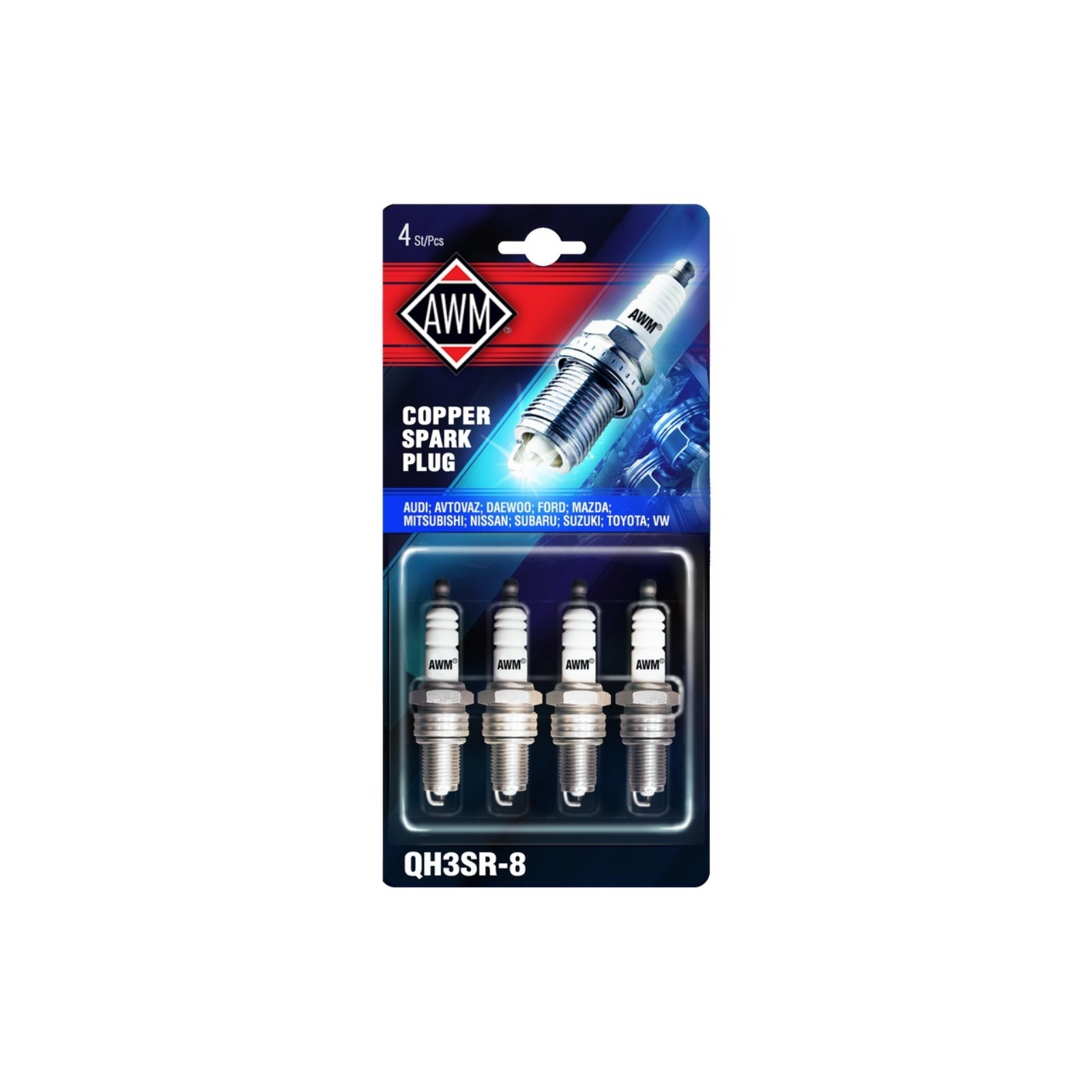 Awm qh3sr 8 обозначение маркировки Свечи зажигания AWM, QH3SR-8, медь, набор 4 шт (410090024) - Купить по цене от 5