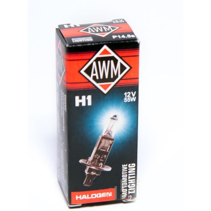 Лампа автомобильная AWM, H1 12V 55 W (P14.5S)