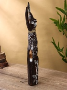 Сувенир дерево "Кошка с цветком и завязкой" 5,5х12х50 см - фото 804144763