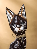 Сувенир дерево "Кошка с цветком и завязкой" 5,5х12х50 см - фото 809270023