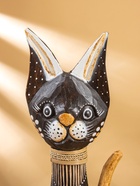 Сувенир дерево "Кошка коричневая с узором" 7х17х50 см - фото 806914257