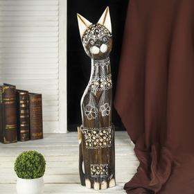 Сувенир «Кошка с пятнистой головой», 5.5×12×60 см, дерево