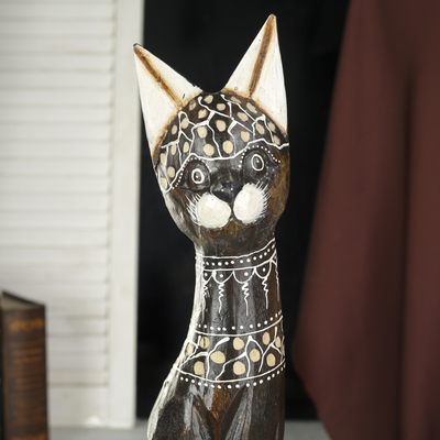 Сувенир «Кошка с пятнистой головой», 5.5×12×60 см, дерево