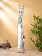 Сувенир «Серая кошка в полоску», 7×18×80 см, дерево - фото 57928471