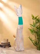 Сувенир «Серая кошка в полоску», 7×18×80 см, дерево - фото 59755263