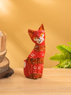 Сувенирный набор «Красные кошечки», h=20 см, h=15 см, h=12 см, 4×13×20 см, дерево