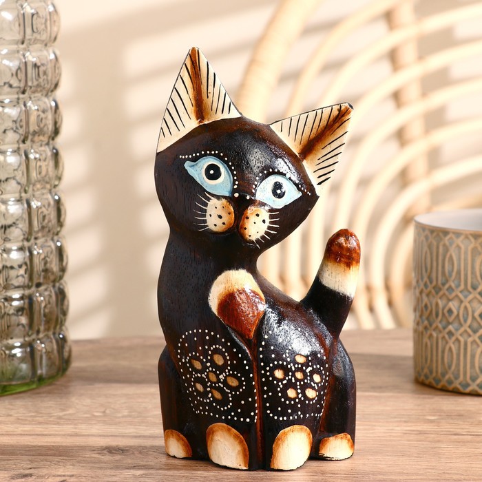 Сувенир «Кошка с синими глазами», 5×9×20 см, дерево