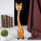 Сувенир «Рыжая кошечка с длинной шеей», 10×15×50 см, дерево - фото 57928483