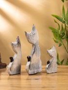 Сувенирный набор «Кошки белые», 15 см, 20 см, 25 см, 15×8×25 см, дерево - фото 57928490