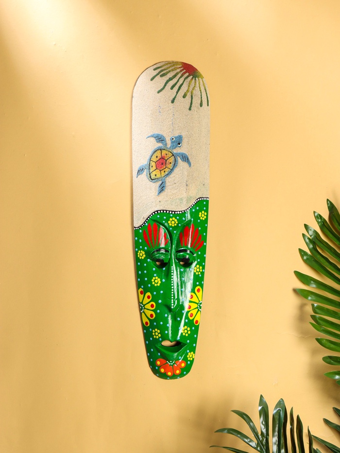 Настенная маска «Черепаха», 2.5×11×50 см, дерево, песок