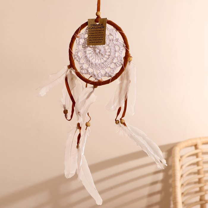 Ловец снов «Позитив», 0.7×12×40 см, коричнево-белый - Фото 1