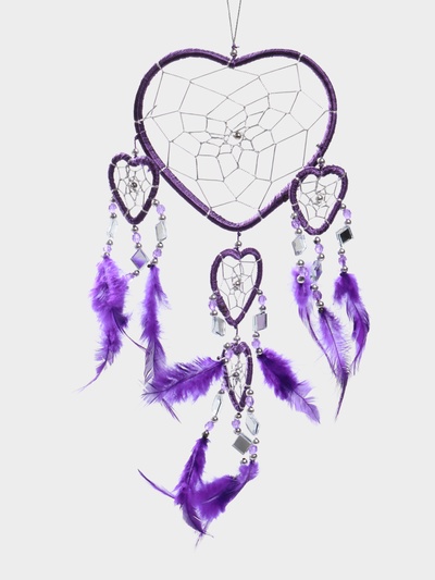 Ловец снов «Пять фиолетовых сердец», 0.7×16×45 см