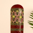 Маска настенная дерево "Абориген коричневый с желтым узором" 3х12х50 см 4165964 - фото 17016885