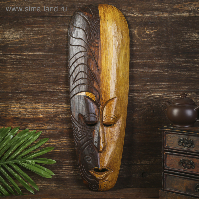 Маска настенная «Абориген Тьма/Свет», 3×18×50 см, дерево - Фото 1