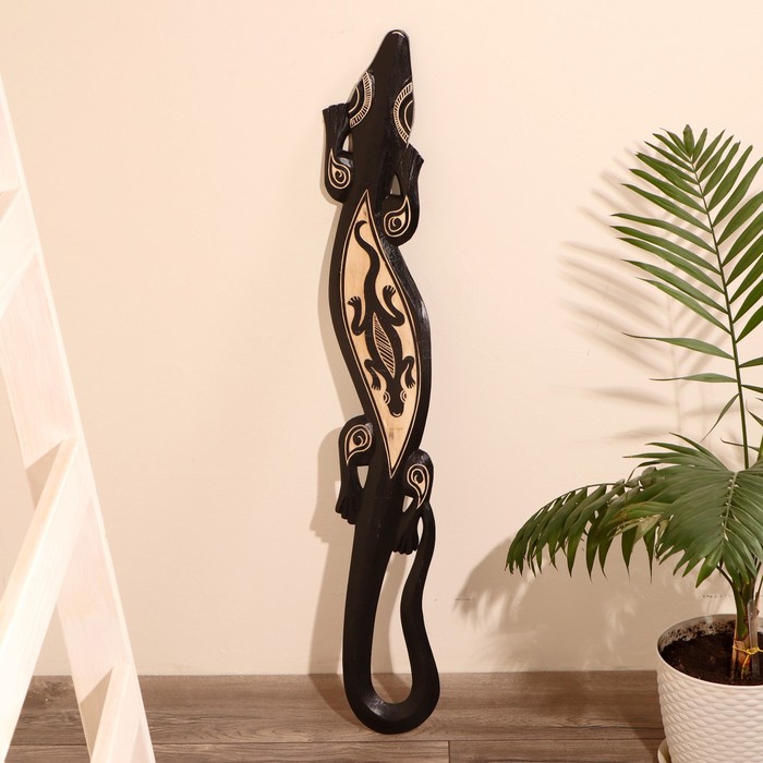 Панно настенное «Геккон на гекконе», 1.5×15×100 см, дерево - Фото 1