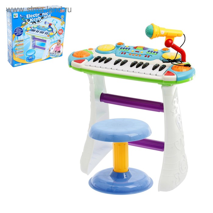 УЦЕНКА Напольный синтезатор «Лучший музыкант», со стульчиком и микрофоном - Фото 1