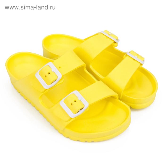 Сланцы женские пляжные, цвет жёлтый, размер 37 - Фото 1