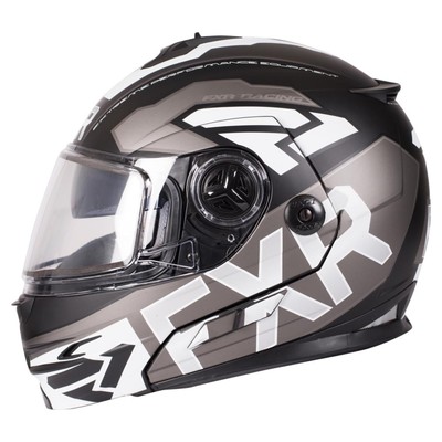 Шлем FXR Fuel Modular Evo, размер M, чёрный, серый, белый