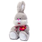 Мягкая игрушка «Зайчик», с цветком, 61 см, цвет серый - фото 8818008