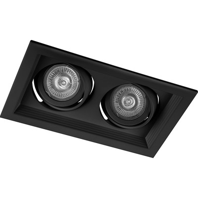 Светильник встраиваемый DLT202, 2x50W, MR16, G5.3, цвет черный, d=10,5мм