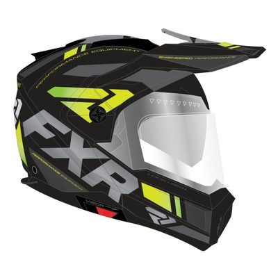 Шлем FXR Maverick Team с подогревом, размер L, чёрный, серый, жёлтый