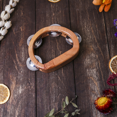 Сувенирный музыкальный инструмент "Тамбурин" дерево 3x16x12 см