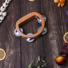 Сувенирный музыкальный инструмент "Тамбурин" дерево 3x16x12 см - Фото 2