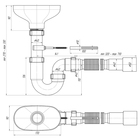 Сифон для мойки "АНИ Пласт" DR0115, 1 1/2", с гофротрубой 40/50 мм, с разрывом струи 4348363 - фото 1022545