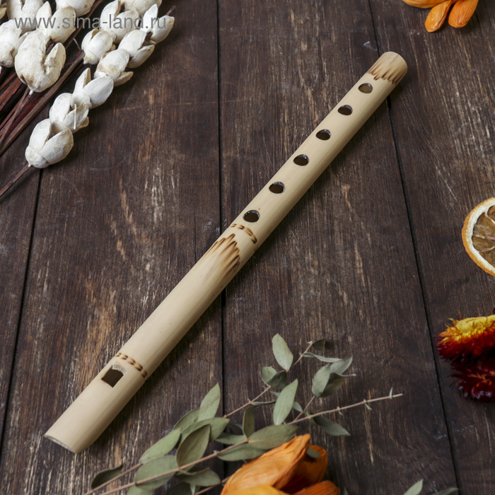 Музыкальный инструмент бамбук "Флейта светлая" 30x1,8x1,8 см - Фото 1