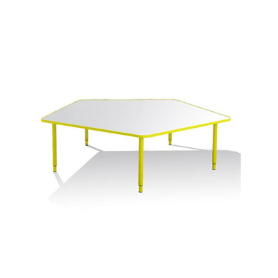 Стол «Пчёлка», столешница спецпластик, группа 0-3, 100х100х40-58 см, белый/жёлтый