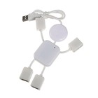 USB-разветвитель (HUB) LuazON SSV-011, 4 порта, USB 2.0, кабель 0.4 м, белый - Фото 1