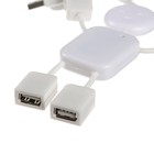 USB-разветвитель (HUB) LuazON SSV-011, 4 порта, USB 2.0, кабель 0.4 м, белый - Фото 2