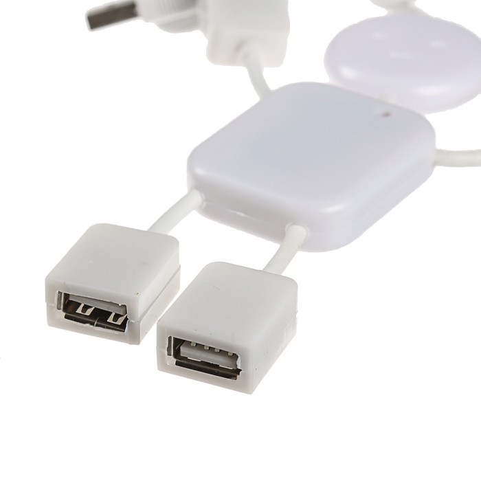 USB-разветвитель (HUB) LuazON SSV-011, 4 порта, USB 2.0, кабель 0.4 м, белый - фото 51315040