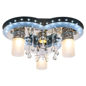 Люстра космос ЭкономСвет 8255/3+1BK+CR RC WT LED, 3х40Вт, E27, 22х45х45 см, цвет белый